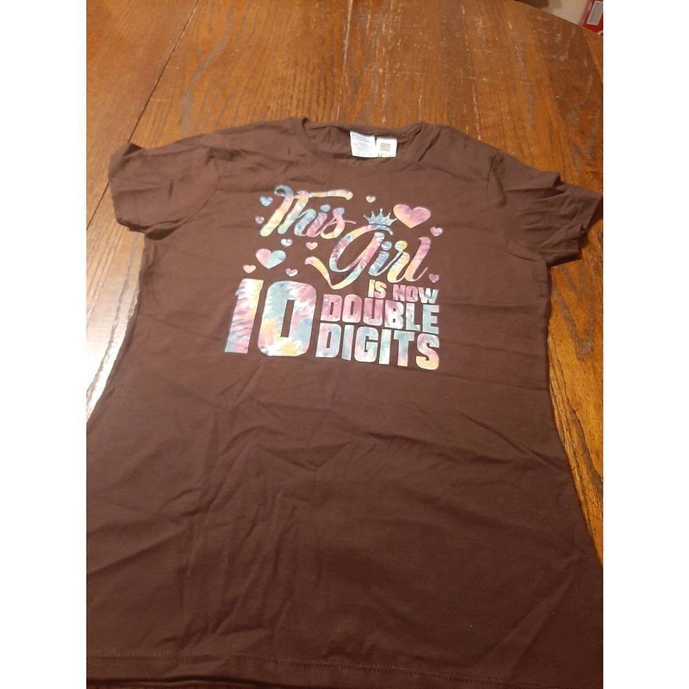 New XS This Girl Now Doubke Digits 10 Short Sleeve Crew Neck Tee T-Shirt Top NWT